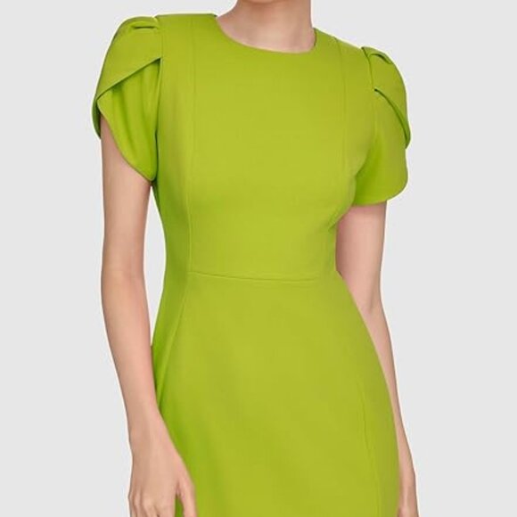 Calvin Klein Dresses & Skirts - CALVIN KLEIN Women's Tulip Sleeved Above The Knee Sheath Dress Sz:  22W Mustard